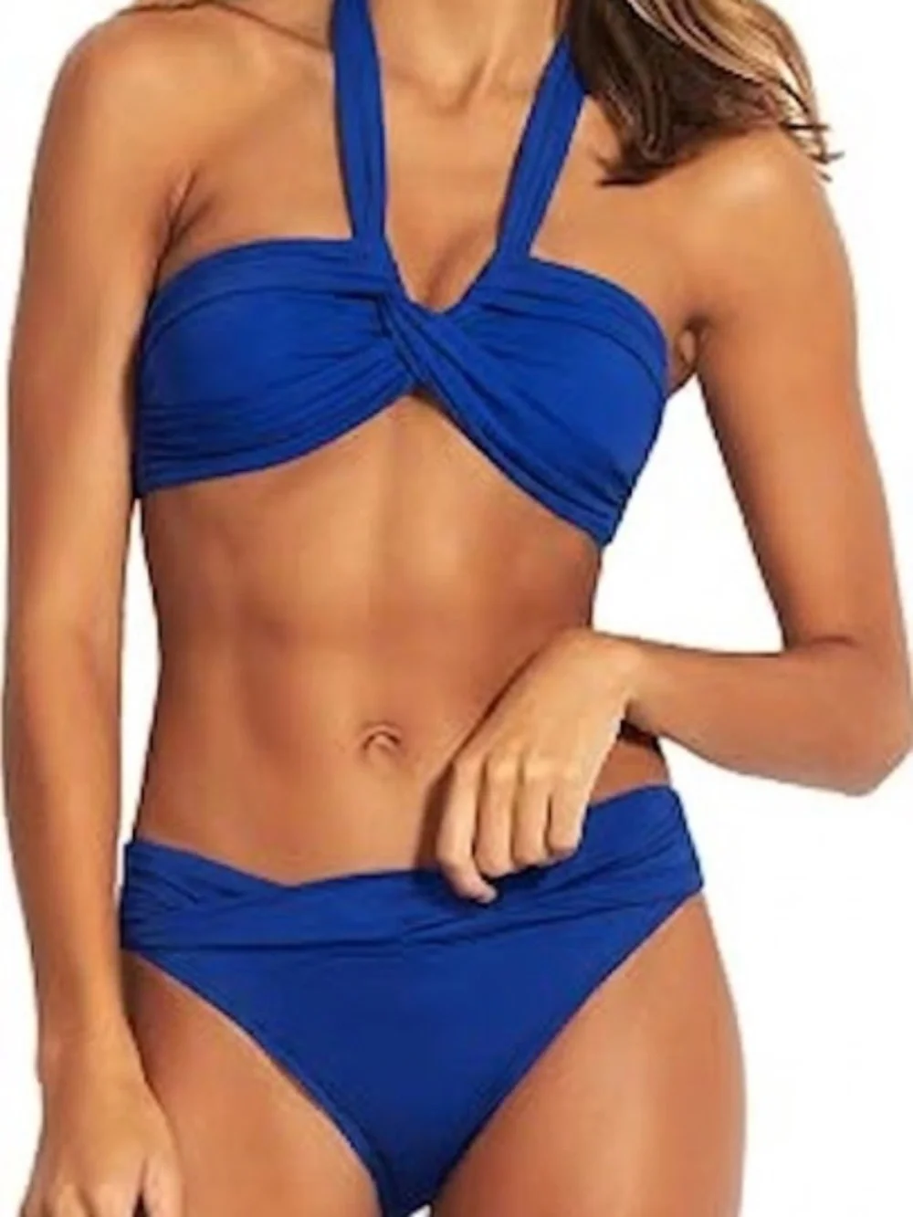 Seafolly Halter Bandeau Bikini Set Blue Size 10